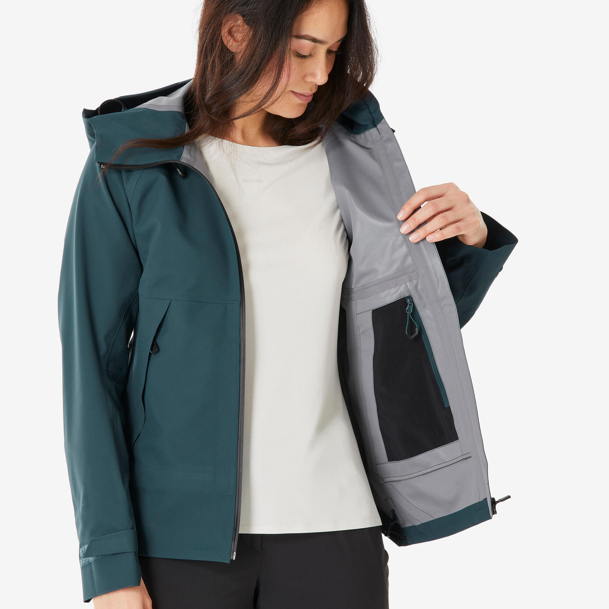 Quechua Women's MH500 Lightweight Waterproof Hiking Jacket - Image 9